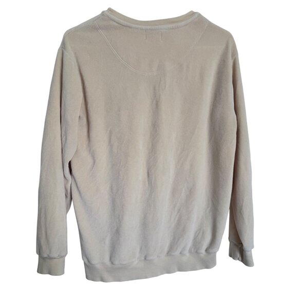 Sundry Velour Long Sleeve Pullover Size 1 Side Zipper Ivory NWOT Medium - Picture 6 of 8